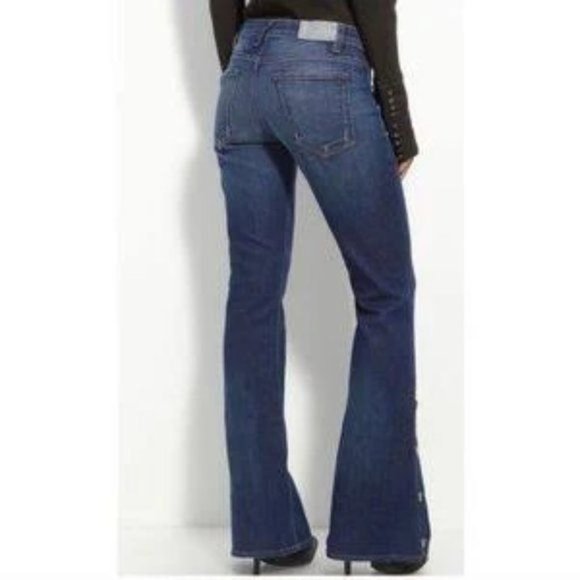 Elizabeth and James Jefferson Button Up Flare Jeans Mid Rise Medium Wash Size 25 - Picture 14 of 14